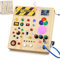 Spielzeug ab 1 Jahr Montessori Spielzeug ab 1 2 3 Jahre Busy Board Activity Board Kinderspielzeug 13 Schalter 24 LED-Leuchten Holzspielzeug Learning Toys Sensory 1 2 3 Jahre Jungen und Mädchen