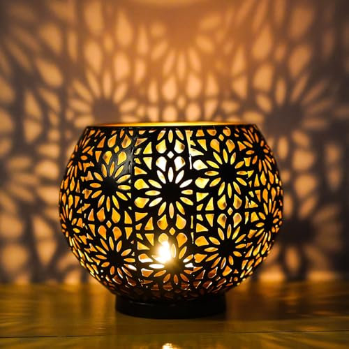 Marokkanisch Stil Dekorative Laternen Metall Teelicht, Orientalische Laterne Kerzenhalter, Metalllaterne Ramadan Dekoration Windlicht für innen und außen, Hochzeiten, Eid Mubarak