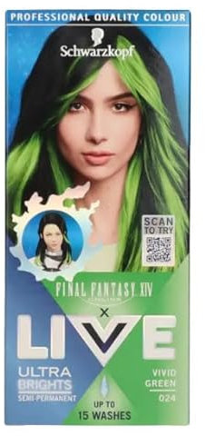 Schwarzkopf Live Ultra Brights Semi-Permanente Haarfarbe 024 Vivid Green pack of 3