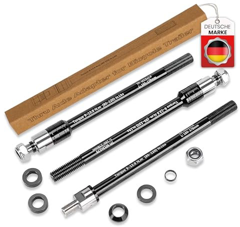 Liebdorf® Steckachse Fahrradanhänger - M12 Adapter für alle Längen - Fahrradanhänger Kupplung - Fahrrad Steckachsenadapter (M12 x 1.0)