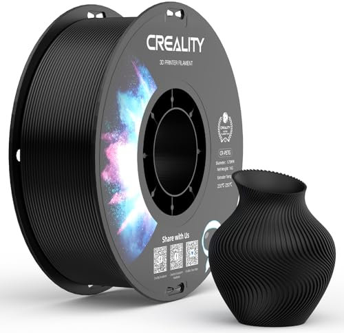 Creality PETG Filament 1.75 3D Printer Filament:Excellent Toughness High Precision Dimensional Accuracy +/- 0.02 mm, 1kg Spool(2.2lbs) Fits for Most FDM 3D Printers,Black PETG