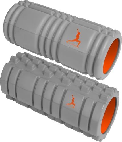 Fitnessrolle Faszienrolle zur Selbst-massage Massagerolle Foam Roller Yoga-Rolle mit aktivierender Oberflächenstruktur Farbe 2 x Grau