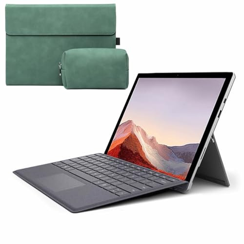 FAYGAOAI Keyboard Case for Microsoft Surface Pro X 13, 7 Color Backlit, Smart Trackpad, Magnetic Wireless Keyboard with S Pen Holder,Green