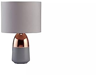 Duno Touch Table Lamp, Modern Copper and Pink Lighting Fixture (Grey & Copper)