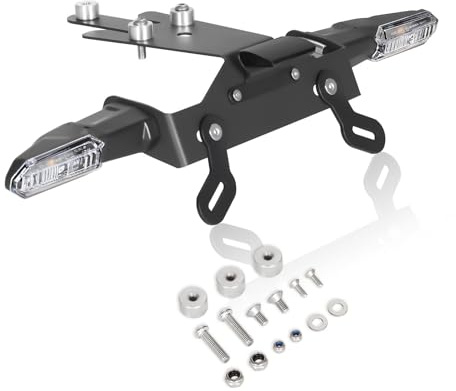ER6N Kennzeichenträger-Set passend für ER6N/ER6F 2012-2016,Ninja 650 EX650 2012-2016–Heckumbausatz inkl. LED Blinker, Kennzeichenbeleuchtung & Heckkotflügel-Entferner, Heckaufräumfunktion (Transp.)