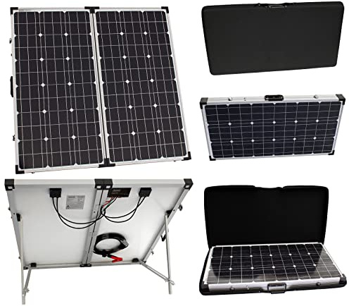 150W 12V Photonic Universe Portable Folding Solar Charging kit with Protective case and 5m Cable for a Motorhome, Caravan, Campervan, Camping, car, Van, Boat, Yacht or Any Other 12V System