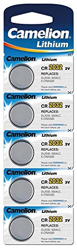Lithium-Knopfzelle CAMELION CR-2032 3,0V, 5er-Blister