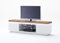 Unbekannt Lowboard Romina MCA Eiche massiv Weiss LED Braun Weiß Holz