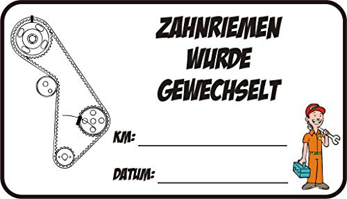 NetSpares 5 x Aufkleber Zahnriemen wurde gewechselt KM Datum Inspektion Service Sticker