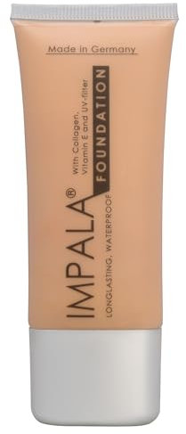 IMPALA | Langanhaltendes Make-up in Farbe 06 | Vollständige Abdeckung | Wasserdichtes Make-up | Kollagen und Vitamin E | Make-up mit Sonnenschutz | UV-Lichtfilter