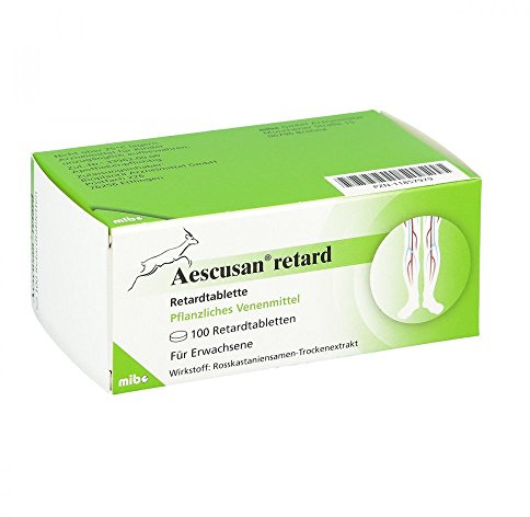 Aescusan, Tabletten, für Venenbeschwerden, 100 Tabletten | Venenbeschwerden, Rosskastaniensamen-Extrakt, Tabletten, Packungsgröße: 100 Tabletten