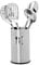 Relaxdays Juego de Utensilios de Cocina, Cinco Accesorios, Soporte, Cubertería, Acero Inoxidable, 1 Set, Plateado