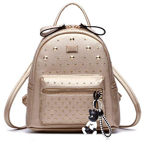 DEERWORD Damen Rucksack Handtaschen Elegant Anti Diebstahl Frau Stadtrucksack Henkeltaschen Tagesrucksack Gold