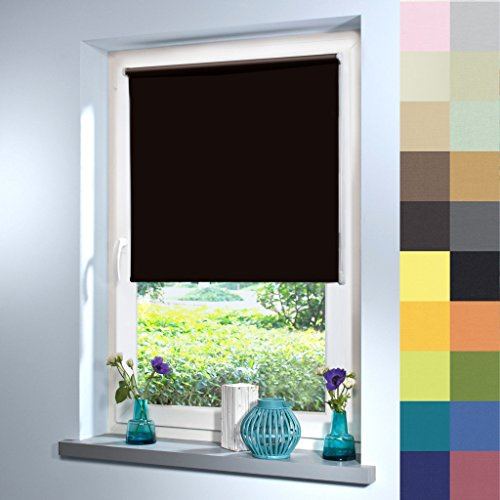 Tageslicht Rollo nach Maß, Blickdicht, hochqualitative Wertarbeit, alle Größen, Rollo nach Maß, für Fenster und Türen, Klemmfix ohne Bohren (300cm Höhe x 140cm Breite/Schwarz)