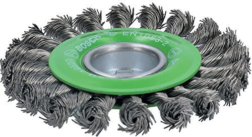 Bosch Accessories 2608620733 Brosse Circulaire à fils torsadés Heavy for Inox (pour l'inox, X-LOCK, inoxydable, Ø 115 mm, Épaisseur de fil de 0,5 mm)