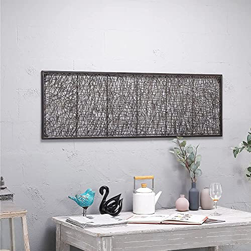 GUSUWOD Wanddekoration aus Metall und Rattan, 43,2 cm B x 137,2 cm H, dunkle Bronze