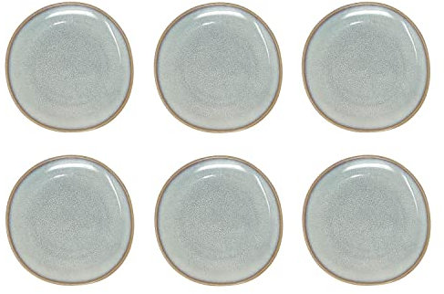 Villeroy & Boch like. by Lave Beige Frühstücksteller 6er Set, 23 cm, Runde Dessertteller mit einzigartiger Glasur, Skandinavisches Design, Steingut, Beige