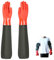 MIN-XL Guanti Gomma Lunghi, Industriali Elastici Guanti Lattice Lunghi,Guanti per Acquario, Guanti da Laghetto, Guanti Sabbiatrice,guanti del braccio completo (Rosso-A)