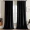 Joydeco Thermovorhang Kälteschutz Samtvorhang, 2er Set H 160 x B 132 Schwarz Elegant Verdunklungsvorhänge, Schallschutz Blickdicht Samt Gardinen Wohnzimmer Schlafzimmer Winter