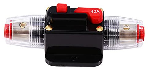 12V DC 40A Circuit Porte-fusible Disjoncteur Réarmement Manuel Fusible Réarmable Automobile Bateau Marin Système Audio Protection Fusible Disjoncteur