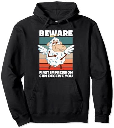 Schaf als Engel. Achtung! Der erste Eindruck kann täuschen Pullover Hoodie