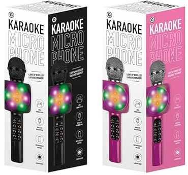 MantraRaj Wireless Bluetooth Karaoke Handheld Microphone KTV Speaker Mic USB Player Party Karaoke Machine with Dancing LED Lights Home KTV Player for Party Kids Singing X 1 Random Color Sent