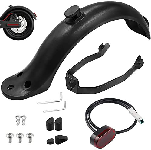 JNWYH 3 Stück E Scooter Schutzblech Hinten, Hinterer Kotflügel Ersatz Zubehör E Scooter Zubehör Set, für Xiaomi M365/M365Pro mit Rücklicht, Halterung