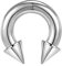 ZS Chirurgenstahl Spike Hufeisen Circular Barbell Ringe, 00G 0G 2G 4G 6G 8G 12G 16G Dick PA Rings, CBR Nasenring Septum Ohr Piercing Körperschmuck (Silber,2G,16mm)