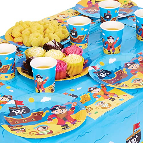 Baker Ross FX640 Vaisselle de fête pirate - paquet de 25 pièces, Set de vaisselle Pirate pour fêtes d'enfants