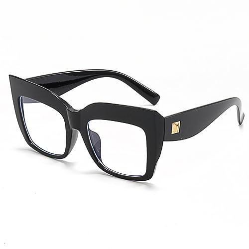 LJCZKA Blue Light Blocking Glasses Cat Eye for Women, Oversized Cat Eye Computer Glasses Anti-Fatigue, Eye Strain & Headache