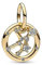 PANDORA Moments Sternzeichen Jungfrau Charm-Anhänger aus Sterling Silber mit 14 Karat vergoldeter Metalllegierung, Zirkonia, Kompatibel Moments Armbänder, 762715C01
