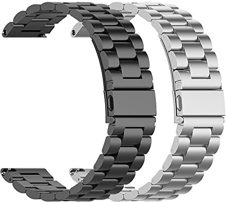 Metallarmband Kompatibel für Kospet Tank M2/Kospet Tank T2, Edelstahlarmband für Kospet Tank M2/T2 für Herren Smartwatch Zubehör (Schwarz+Silber)