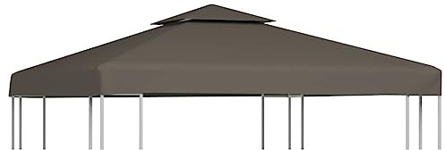 Higsose Pavillon-Dach Pavillon 3x3m Taupe Wasserdicht Stabil Winterfest mit Kaminabzug 310g/m² Polyester PVC-Beschichtung