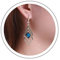Yienate Boho Cristal Geométrico Cuadrado Gota Pendientes Francés Azul Rhinestone Cuelgan Pendientes Declaración Hueco Cuadrado Cristal Gota Pendientes Boda Borla Zafiro Pendientes Joyería Para Mujeres