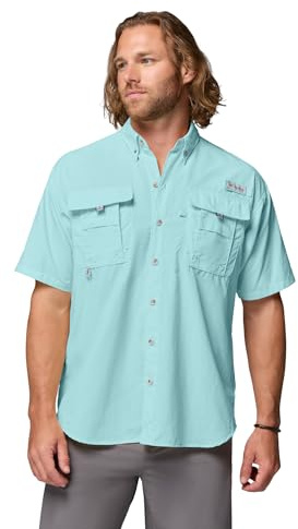 Columbia Men's Big and Powerful Bahama Ii UPF 30 Short Sleeve Fishing Jersey, Gulf Stream, 5X