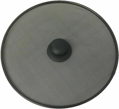 PEBBLE HUG 21cm Splatter Screen, Frying Pan Oil Splatter Guard Cover, Protective Lid Mesh with Knob, Guard Skillet Lid Hot Oil Shield for Home Kitchen