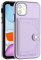 Reevermap iPhone 11 Case with Card Holder Shockproof Wallet Phone Cover for iPhone 11, Protective Slim PU Leather Kickstand Slicone Bumper Case, Purple
