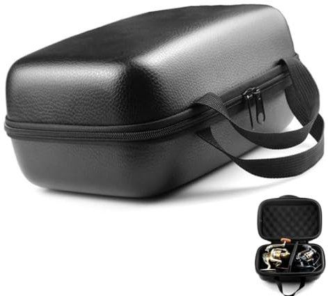 KUNANG Angelrollen-Tasche, tragbar, wasserdicht, harte EVA-Hülle für Angelausrüstung, Spinnrolle, Angeltasche