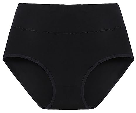 Schwarze Spitzen Unterwäsche Damen 44 spurlos, mittlere Taille, Baumwolle, unterer Schritt, mit erhöhten Hüften, zusammengezogener Bauch, spurlose Dreieckshose Unterwäsche Damen Slip Klein (Black, M)