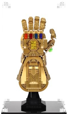 NOVDA Acryl-Vitrine für Lego Infinity Handschuh 76191, staubdichte Display-Box für Lego 76191, Größe: 15x15x35cm (Modell Nicht im Lieferumfang enthalten)