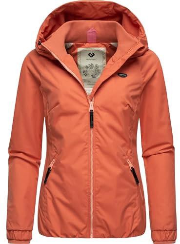 Ragwear Damen wasserdichte Übergangsjacke leichte Jacke kurz mit Kapuze Dizzie Intl Brick Red024 Gr. S