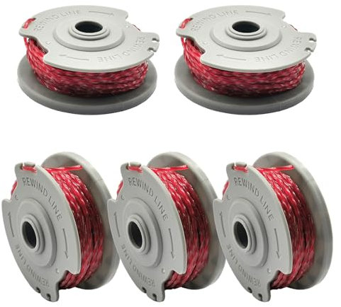 YWNYT Rasentrimmerspule für Gardena 5306-20, 1,65 mm x 9,2 m, Ersatzspule und Schnur für Gardena Turbo Trimmer SmallCut 300, Gardena Turbo Trimmer Art 8844 & Art 8845 (5 Stück)