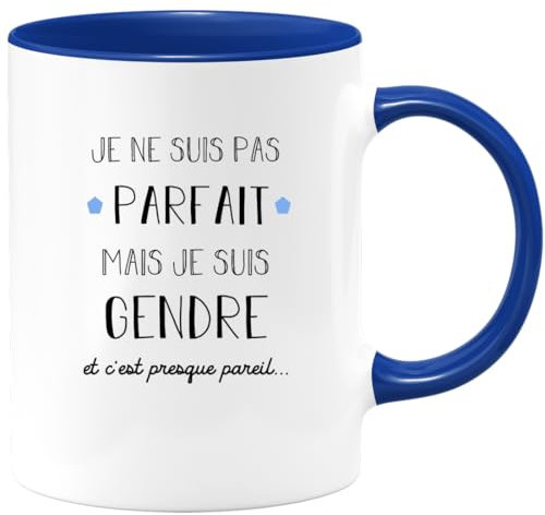 quotedazur - Mug Je Ne Suis Pas Parfait Mais Je Suis Gendre Et C'est Presque Pareil - Cadeau Humoristique pour Beau-Fils, Anniversaire, Noël