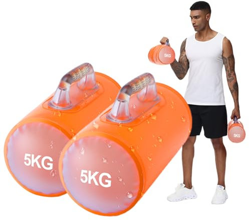 DEIRIS Aqua Trainingsgewicht hanteln 10 kg/Paar, Faltbare & Verstellbare Hantel, Wasserhantel einstellbar, Tragbare Fitnessgeräte, Verstellbare Gewichte,für Krafttraining, Rumpftraining