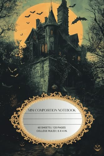 Mini Composition Notebook: College Ruled, Lined Journal for Kids, College, Students, Woman, Man, Small Pocket Size 6.0 x 4.0 in, 60 Sheets / 120 Pages: Spooky Halloween Nights Edition