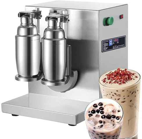 Hydravex Automatischer Milchtee-Schüttelautomat, Bubble Milk Tea Shaker, elektrischer Doppelkopf-Mixer aus Edelstahl zum Mischen von Milchtee für Bubble Tea, Saftrestaurants und Cafés