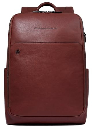 Piquadro – Herren-Laptop-Rucksack (14 Zoll) aus hochwertigem Leder – Tabakfarben – Business und Reisen