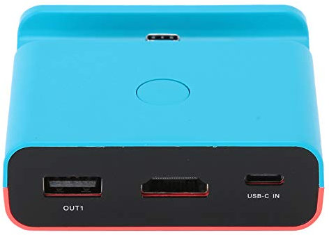Rankomu Video Converterfor Switch/Lite HDMI Video Converter Adapter for Switch/Lite, Portable Mini Charging Dock Stand, HDMI Video Adapter, Red and Blue