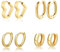 Gold Creolen Ohrringe Set, 4 Paar Vergoldete Creolen Gold Kleine für Damen, Hypoallergen Knorpel Huggie Creolen, Herz Piercing Ohrringe Gold für Mehrere Ohrlöcher