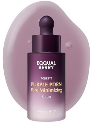 EQQUALBERRY Purple PDRN Pore Minimising Serum - Vegan Collagen & Peptides for Pore Refining & Skin Elasticity | Niacinamide & CICA Exosome for Calming | Korean Glass Skin, 30 ml